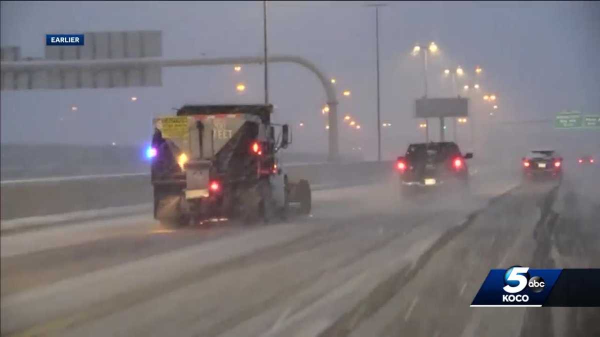 Crews prepare for overnight freeze following snowfall in Oklahoma