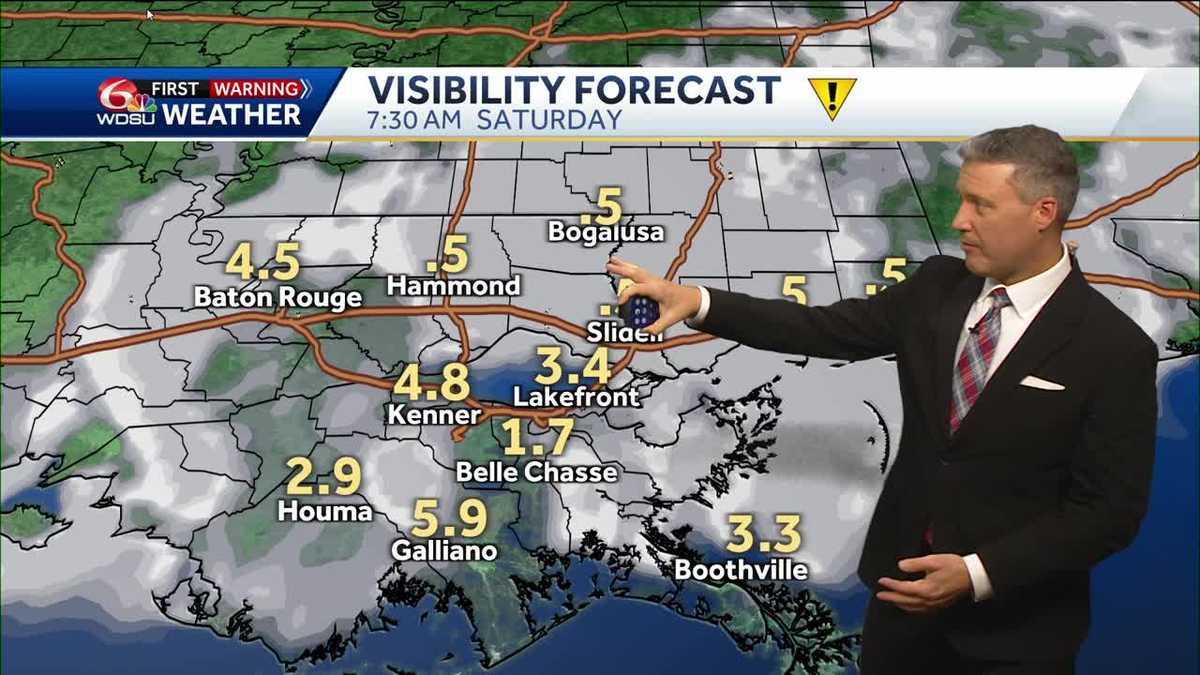 New Orleans forecast morning fog rain chances severe storms