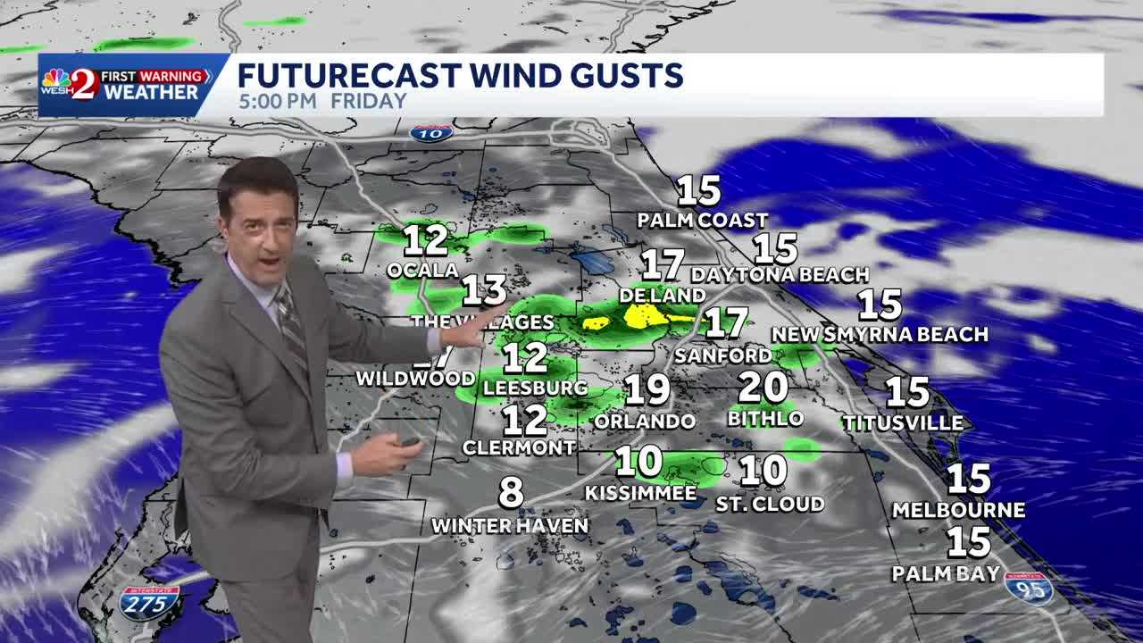 Cooling afternoon showers and storms for some Friday. 5.7.26