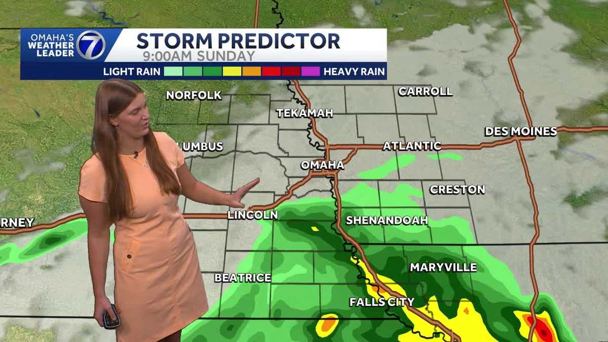 Some shower chances south of Omaha tomorrow morning