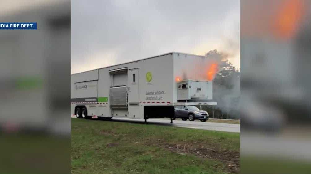 No injuries after trailer catches fire on Route 101 in Candia, NH
