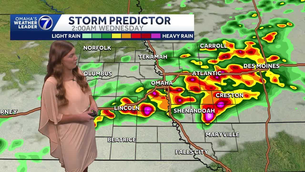 Rounds of rain continue around the Omaha area into Wednesday