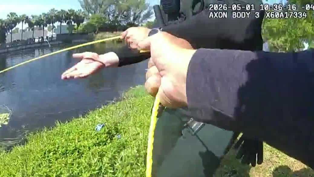 Deputies rescue woman from sinking car in Pompano Beach canal - WPBF