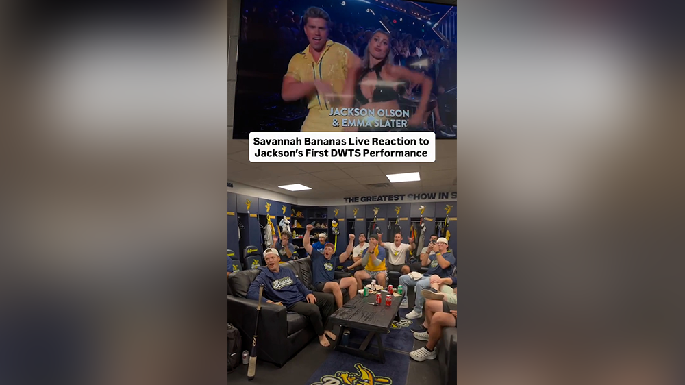 Savannah Bananas cheer on Jackson Olson on Dancing with the Stars - WJCL