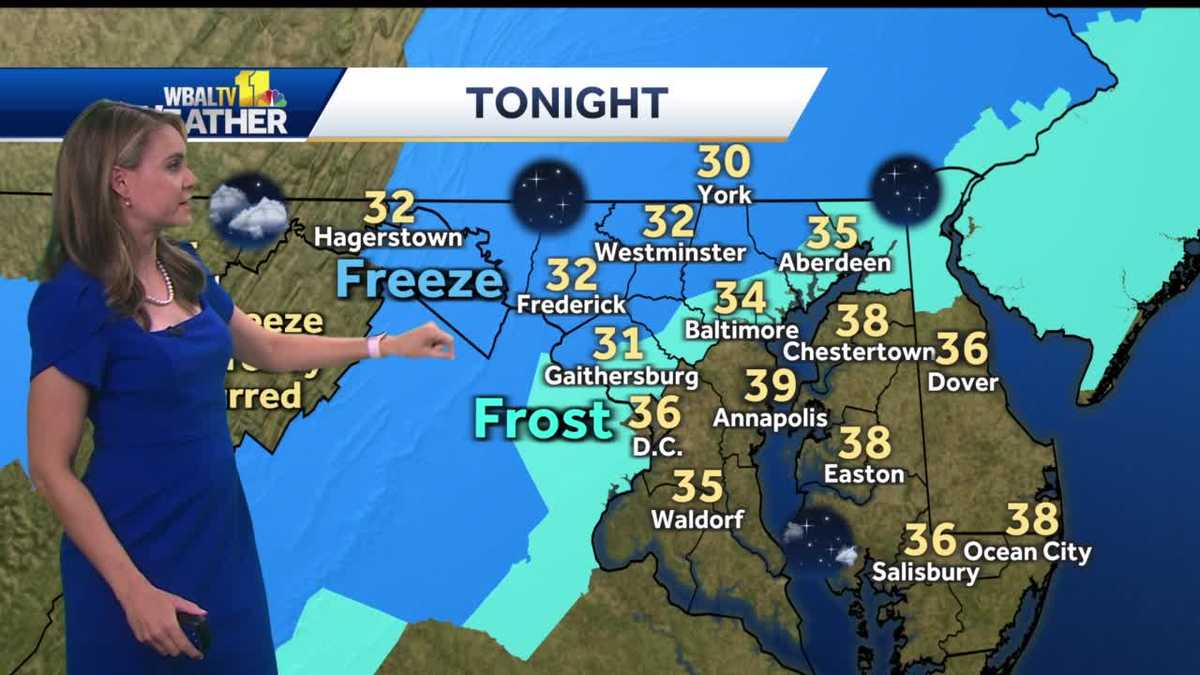 Maryland's first frost and freeze of season expected overnight
