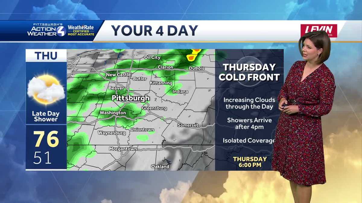 Pittsburgh: A few showers possible late Thursday