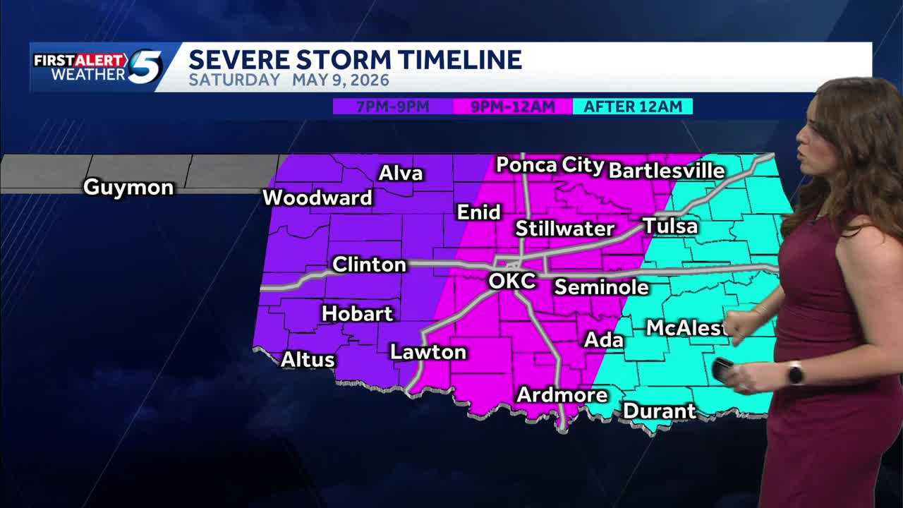 Saturday night storm risk across Oklahoma