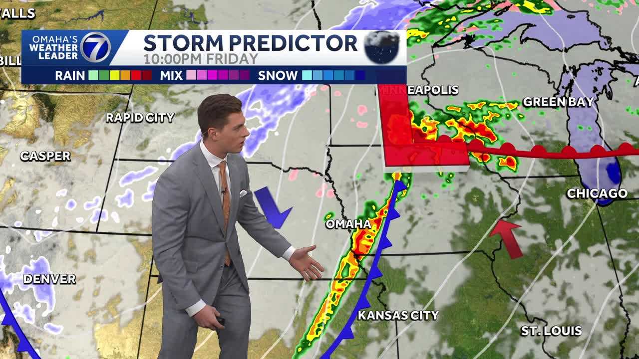 Two rounds of storms later Thursday night and Friday evening