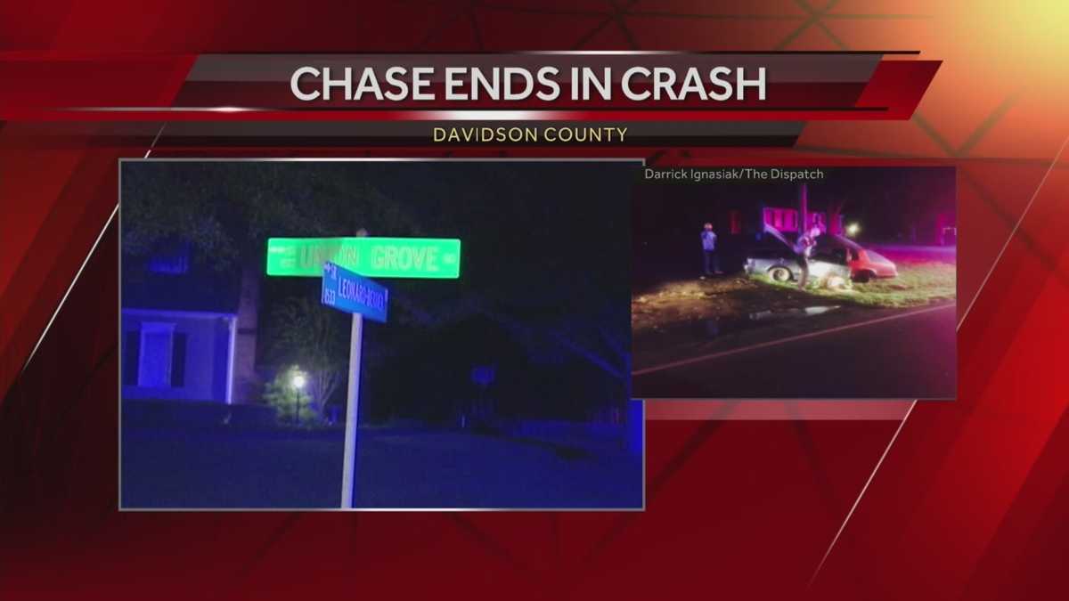 Car chase ends in crash