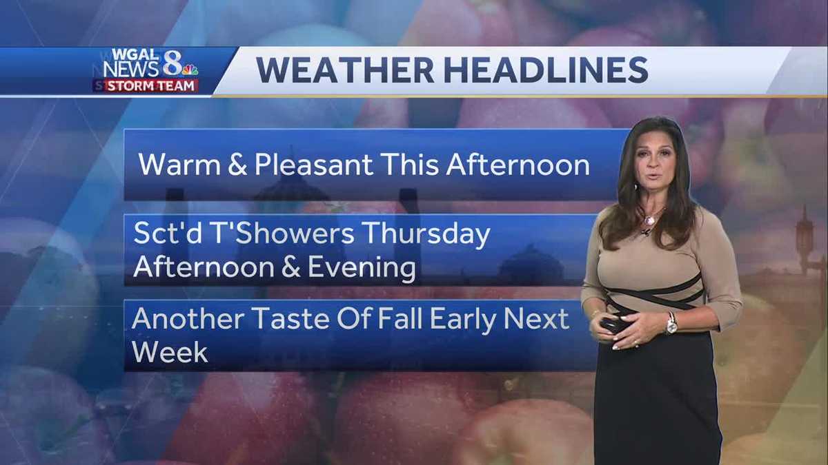 Warm and pleasant Wednesday, rain chances go up Thursday