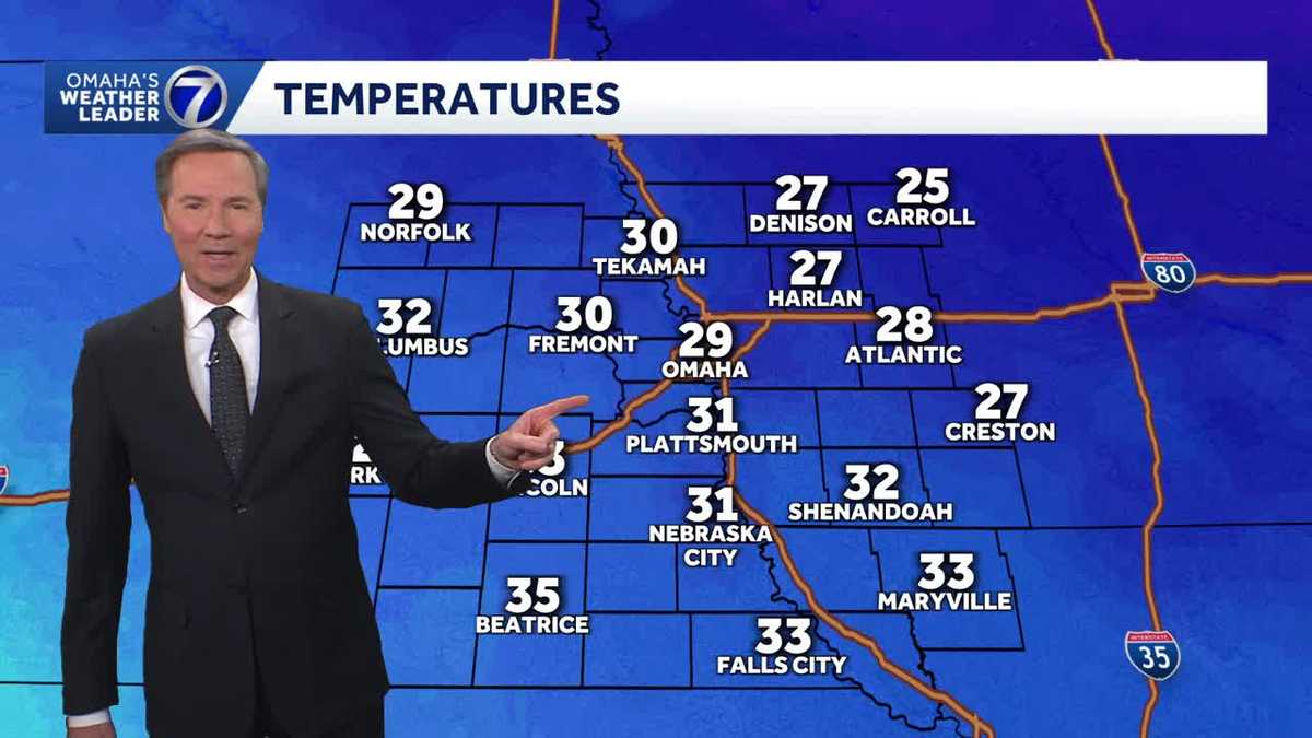 Colder this evening around Omaha with winds decreasing