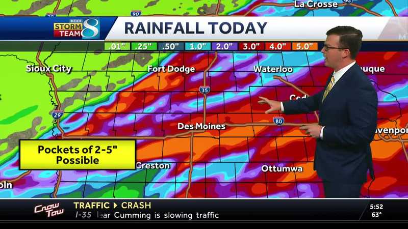 Iowa weather: Widespread storms bringing heavy rain and severe weather today