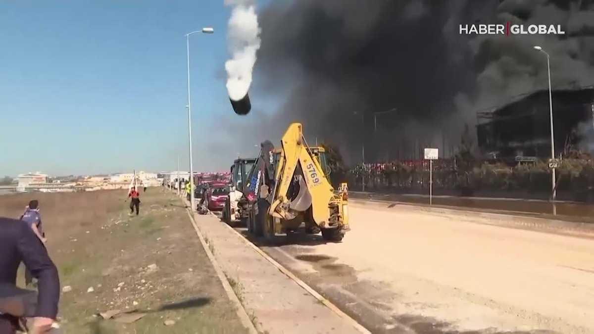 Caught on Camera Factory explosion rains massive debris in Turkey
