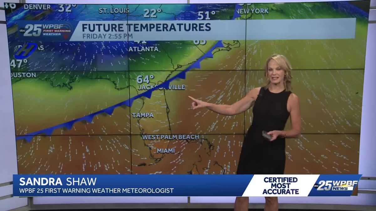 Hot ahead of a weak front in South Florida