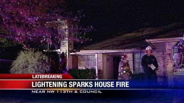 Lightning sparks Oklahoma City house fire Wednesday
