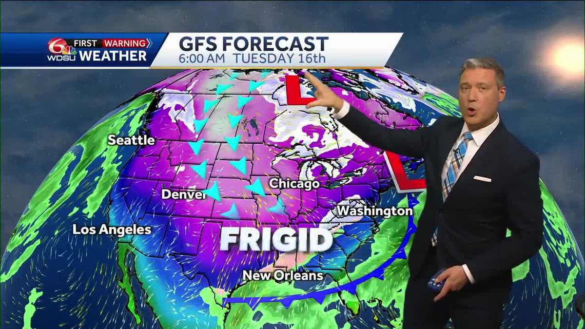 New Orleans forecast rain chance severe storms freeze cold arctic