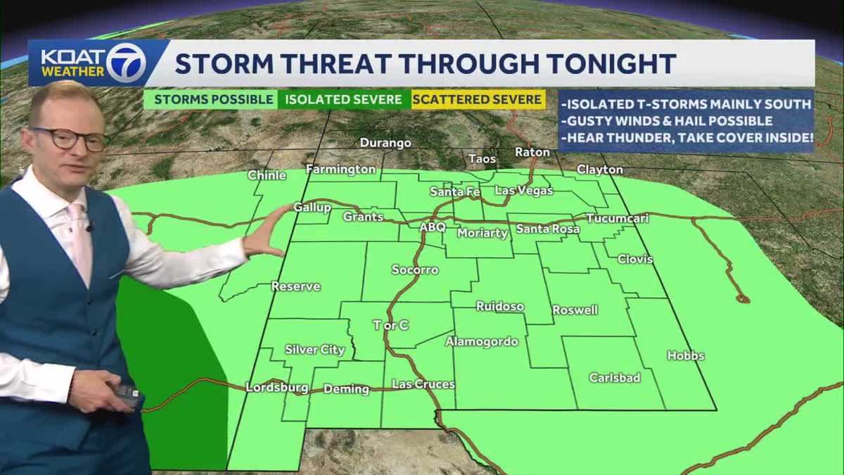 Brief storms for New Mexico with record heat chances