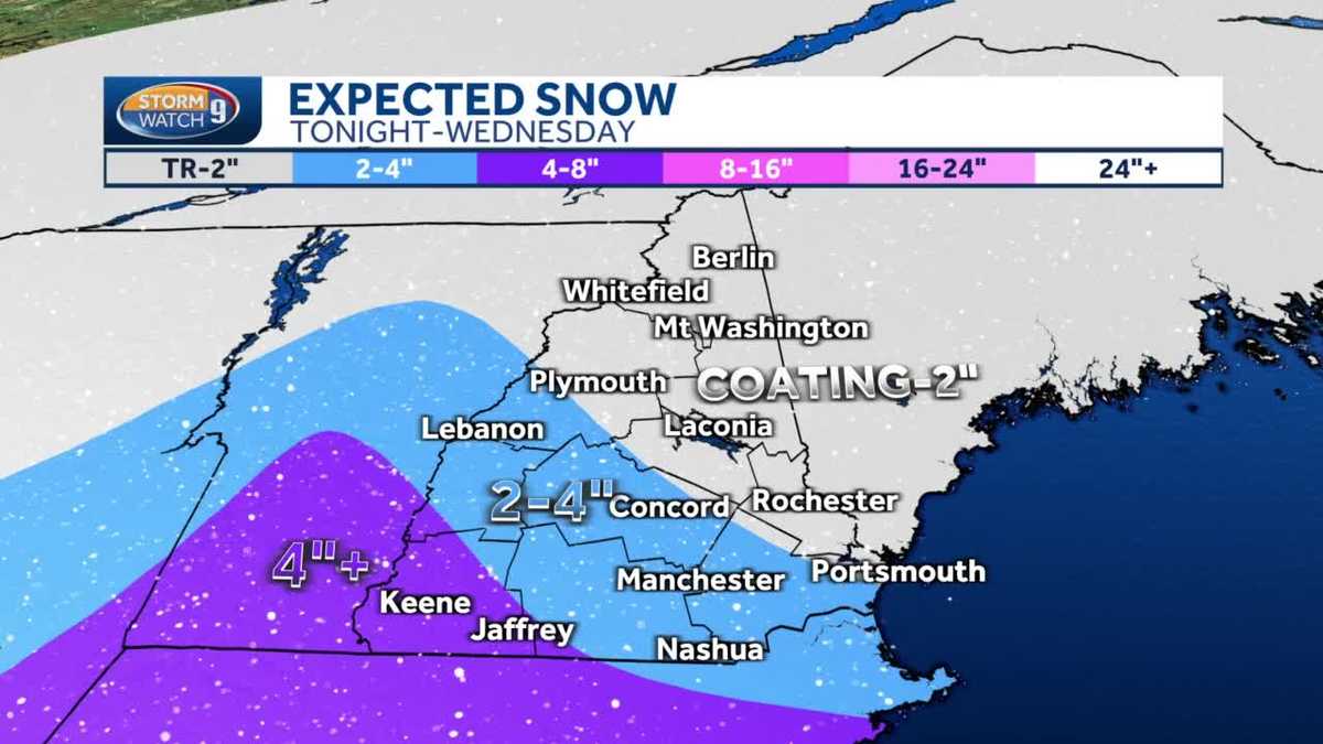 NH snow forecast 13 inches for most, A bit more for others