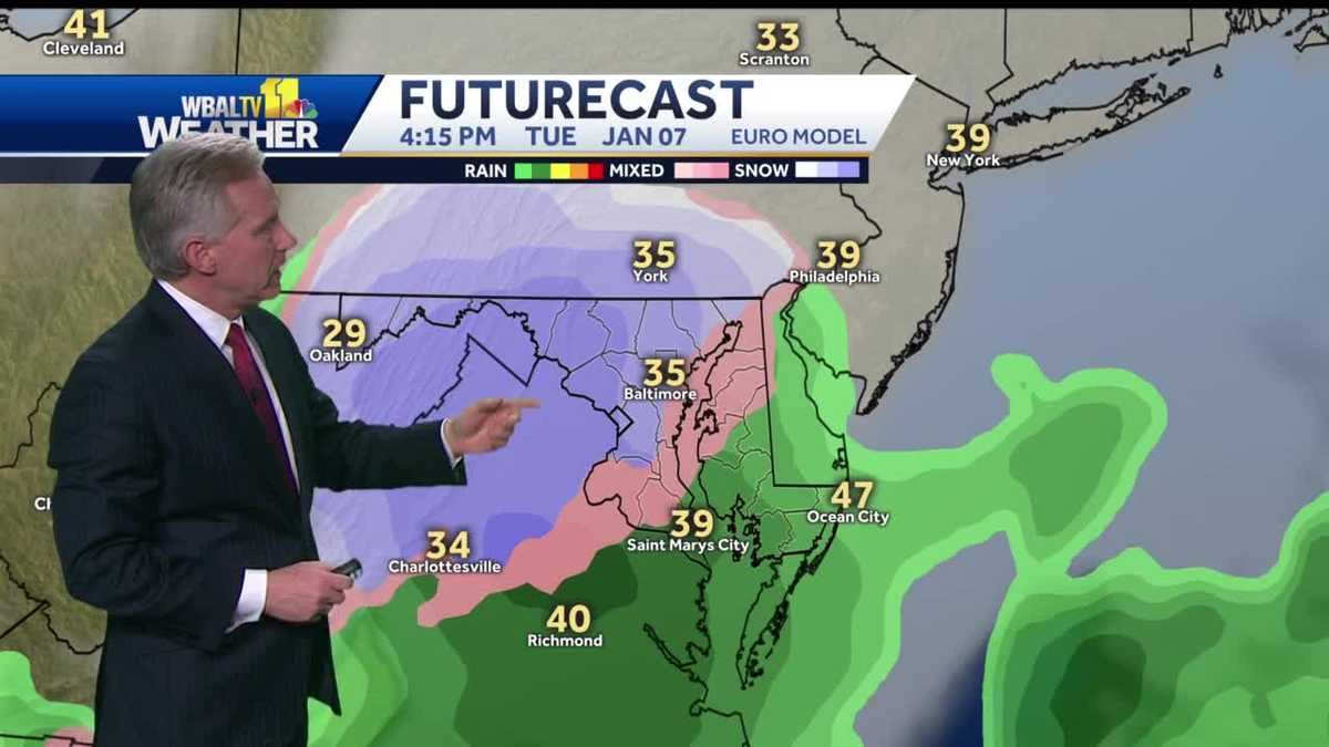 Wintry mix coming to Maryland Tuesday