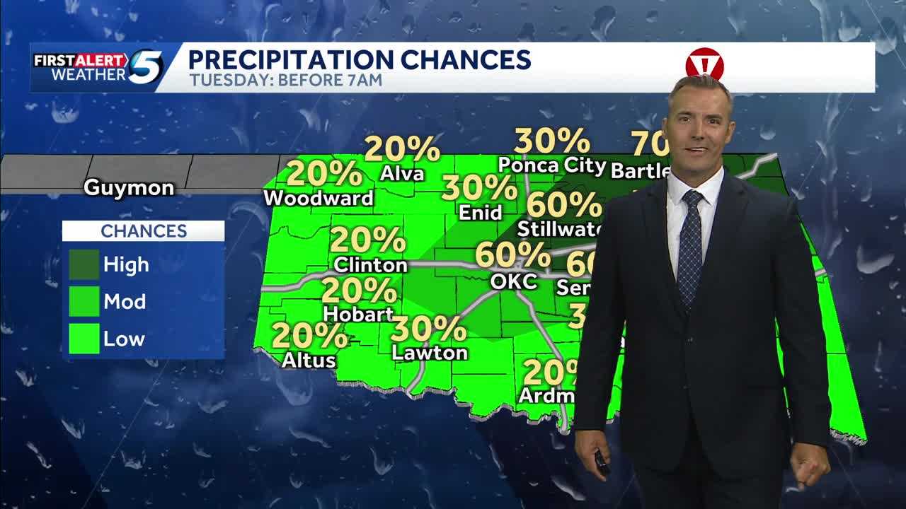 FORECAST: Rain moves out, cold front comes into Oklahoma