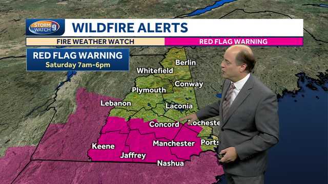 New red flag warning posted for Saturday for much of southern New Hampshire