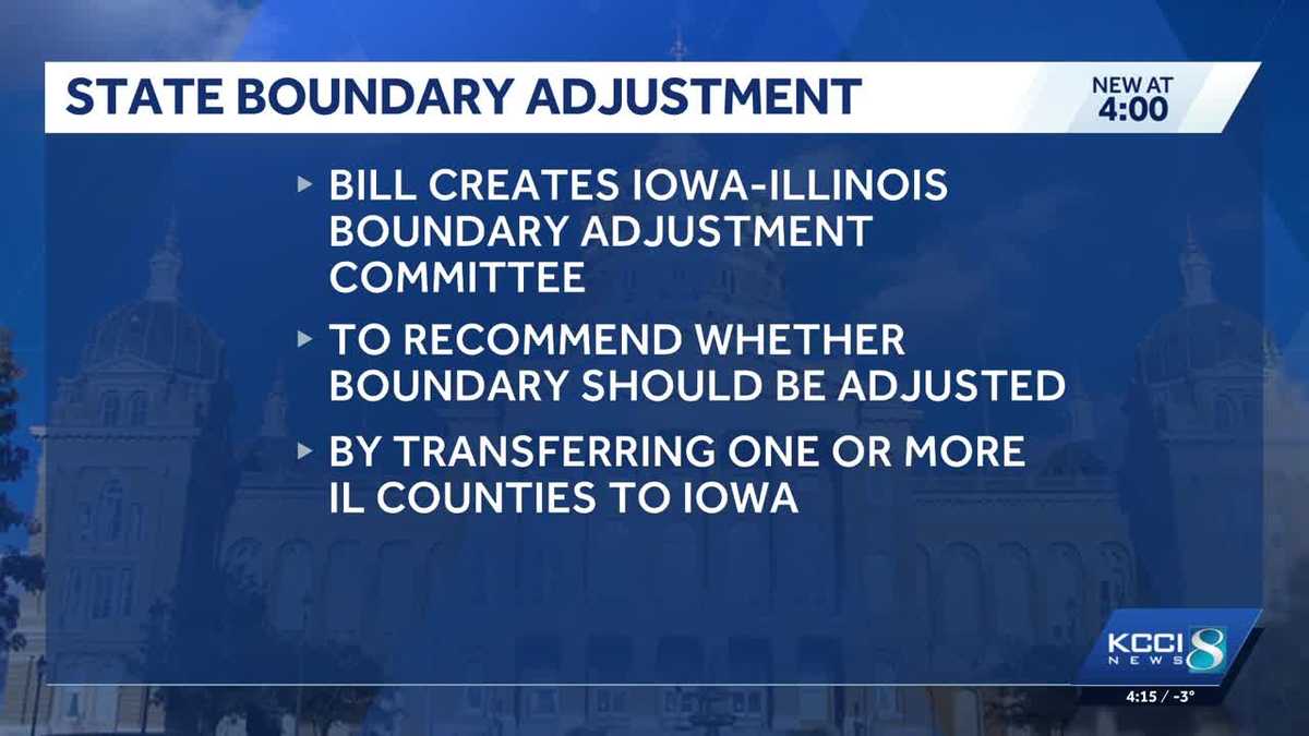 Iowa bill proposes committee to explore boundary adjustment with Illinois