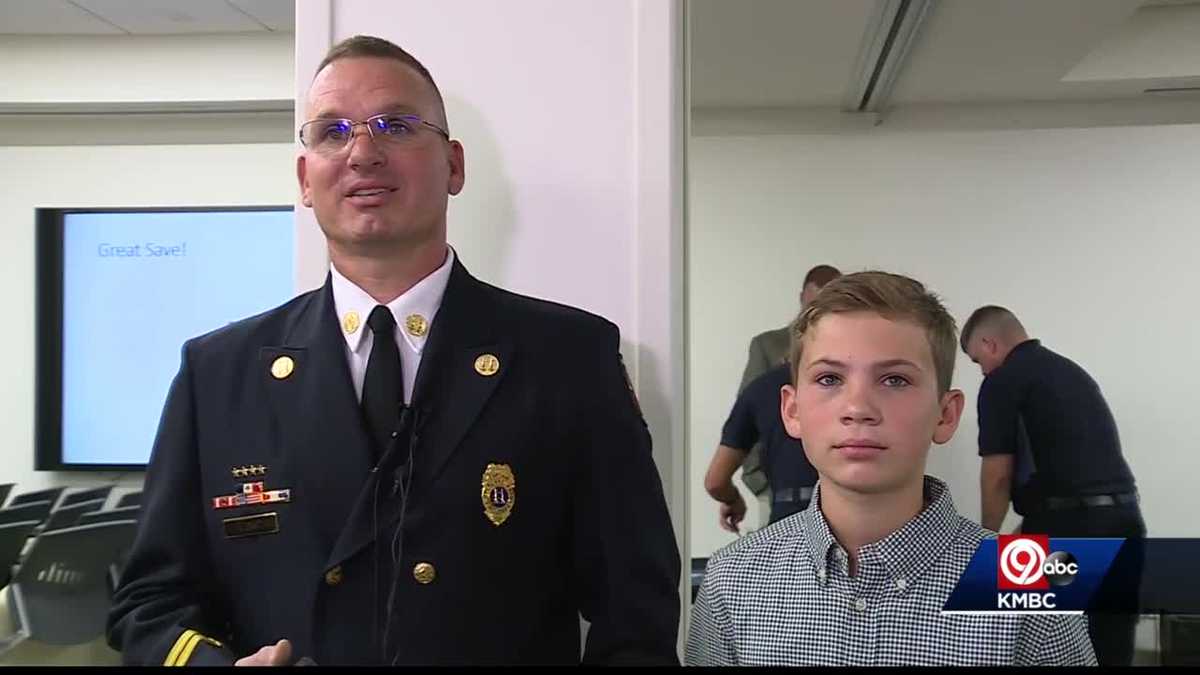Boy honored for calling 911 when firefighter dad suffered heart attack