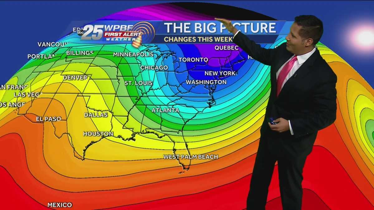 Storms likely over the next couple of days, then a big cool down