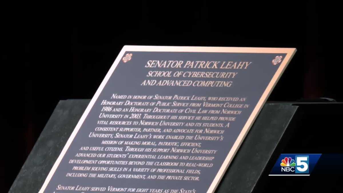 Cybersecurity school at Norwich University named for Sen. Patrick Leahy – WPTZ