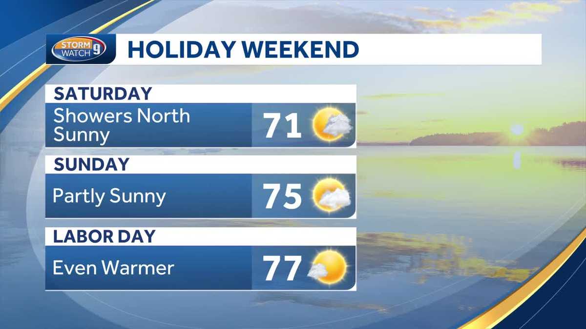 Spot showers possible in New Hampshire; mostly dry rest of Labor Day weekend