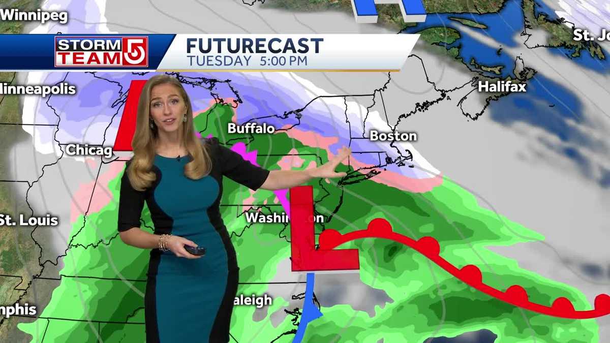 Video: Heavy snow Tuesday evening transitions to rain overnight