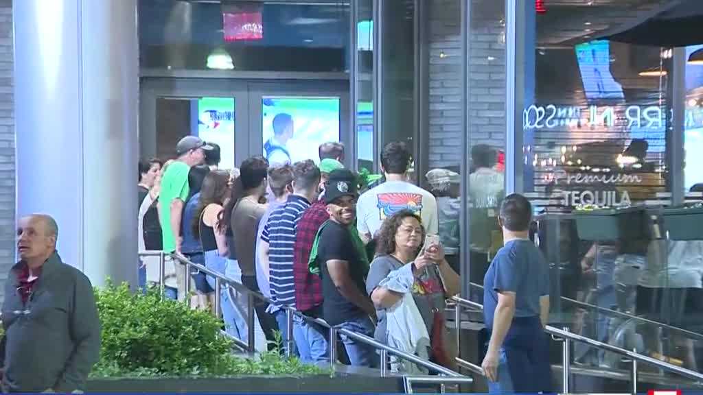 Here's what it looked like outside TD Garden on Friday night