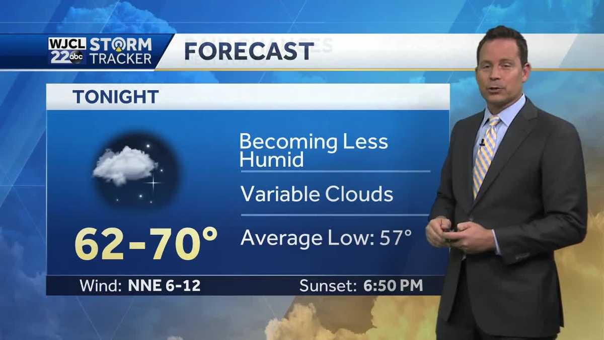 Cooler, less humid weather rushes in - WJCL