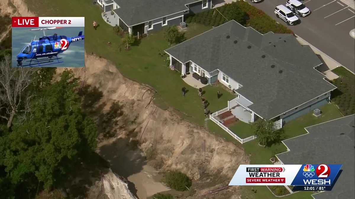 Ground washes out feet from homes in Florida after torrential rain