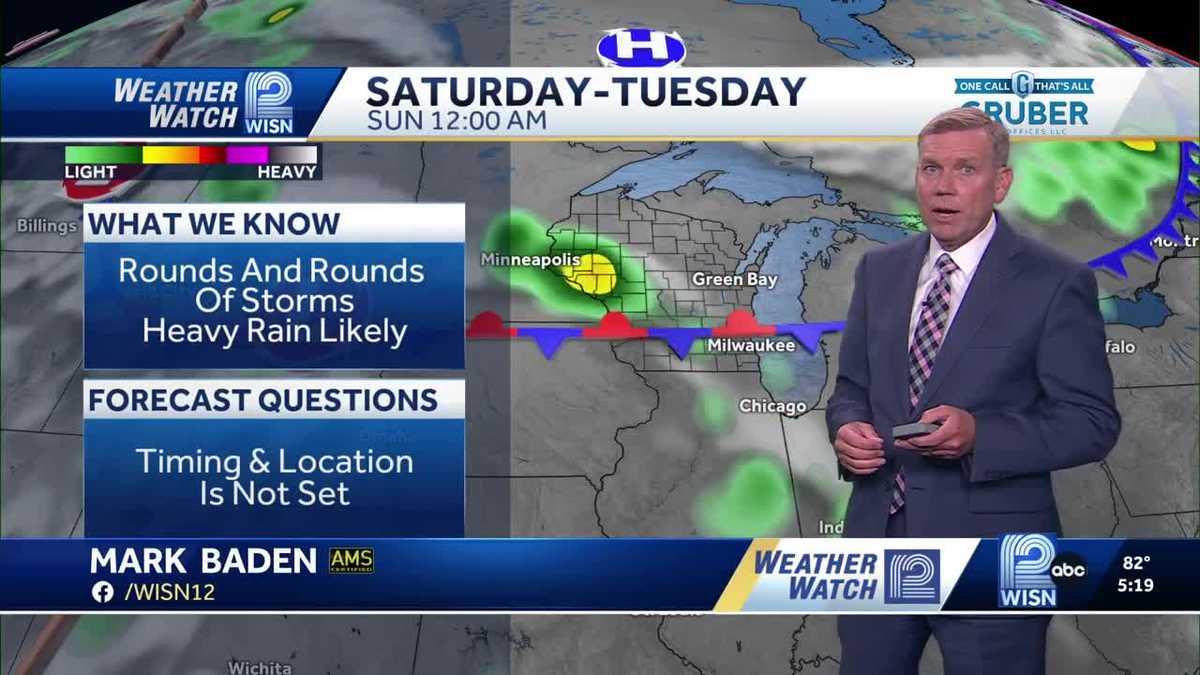 Rounds of storms and heavy rain next 4 days in SE Wisconsin