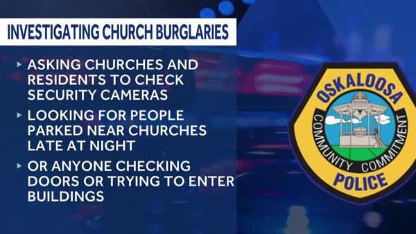 oskaloosa police investigating string of church burglaries