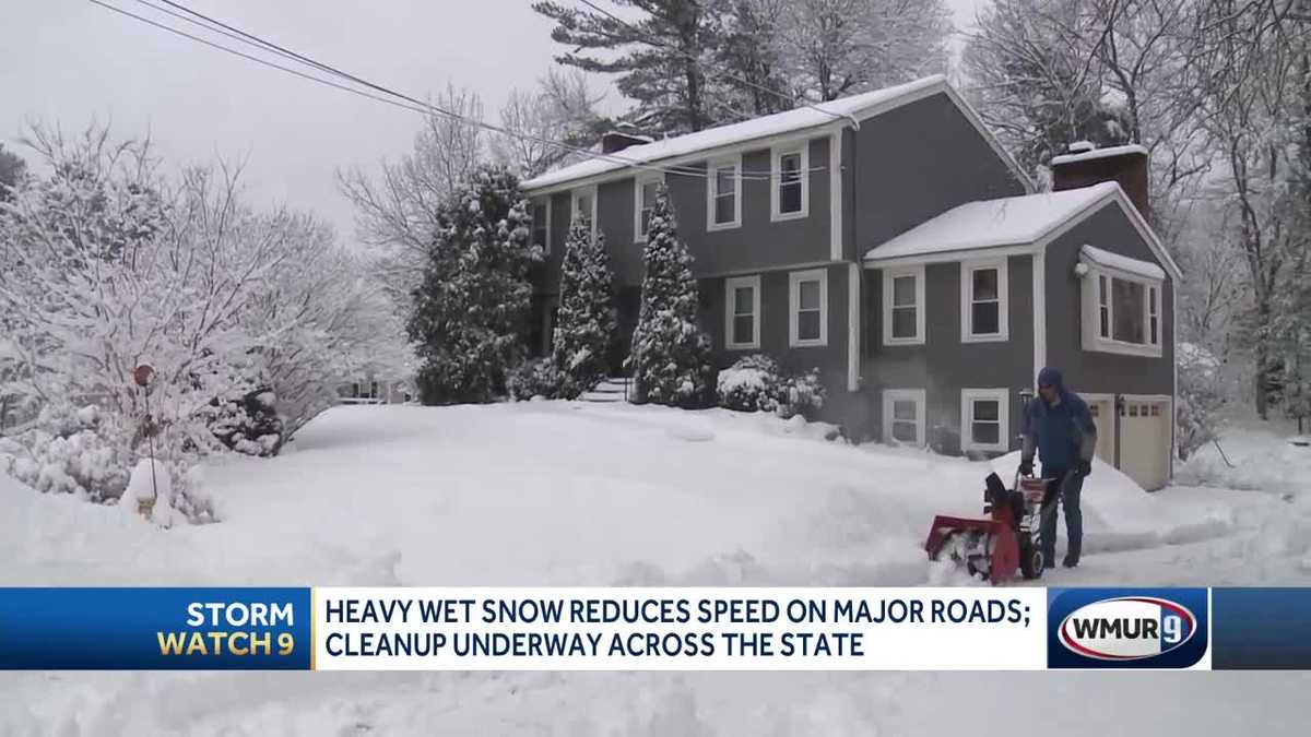 Cleanup underway after storm dumps snow across Granite State