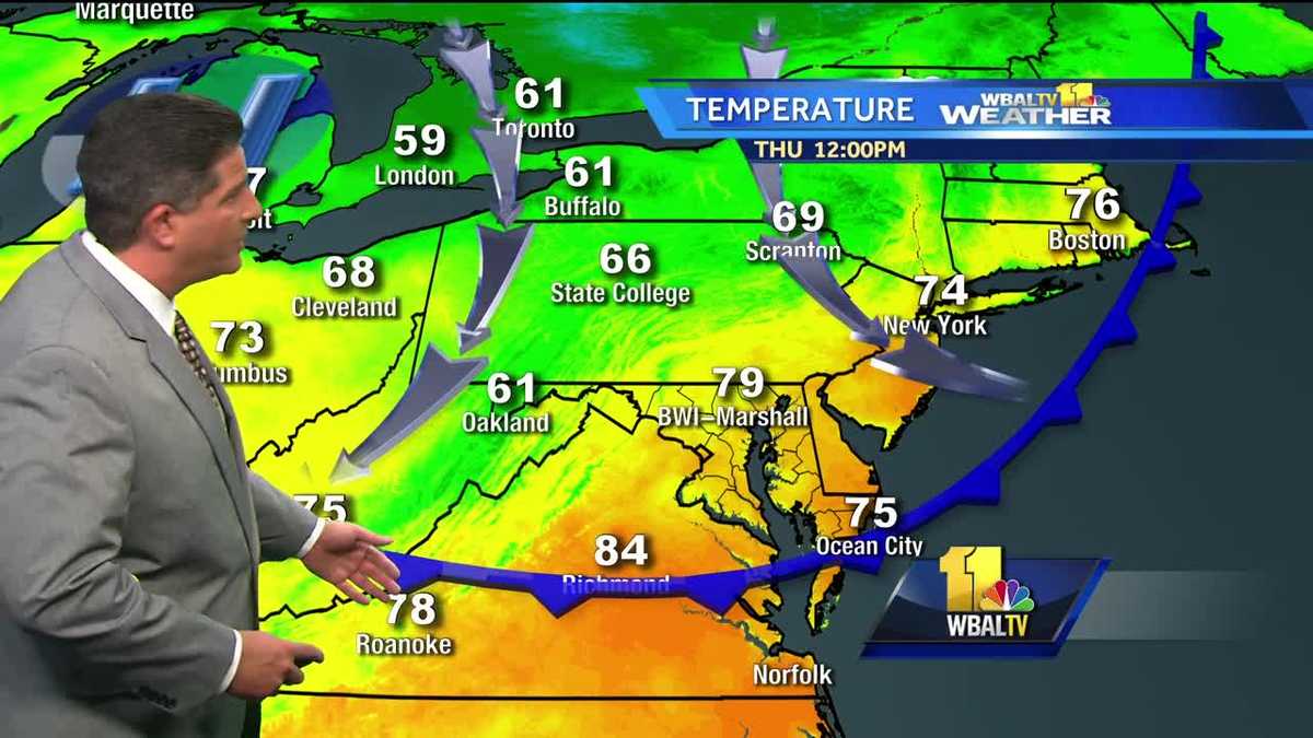 Mostly sunny and pleasant on Thursday