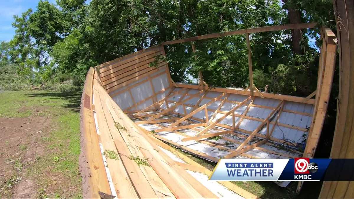 Residents in Buckner, Missouri clean up from EF2 tornado