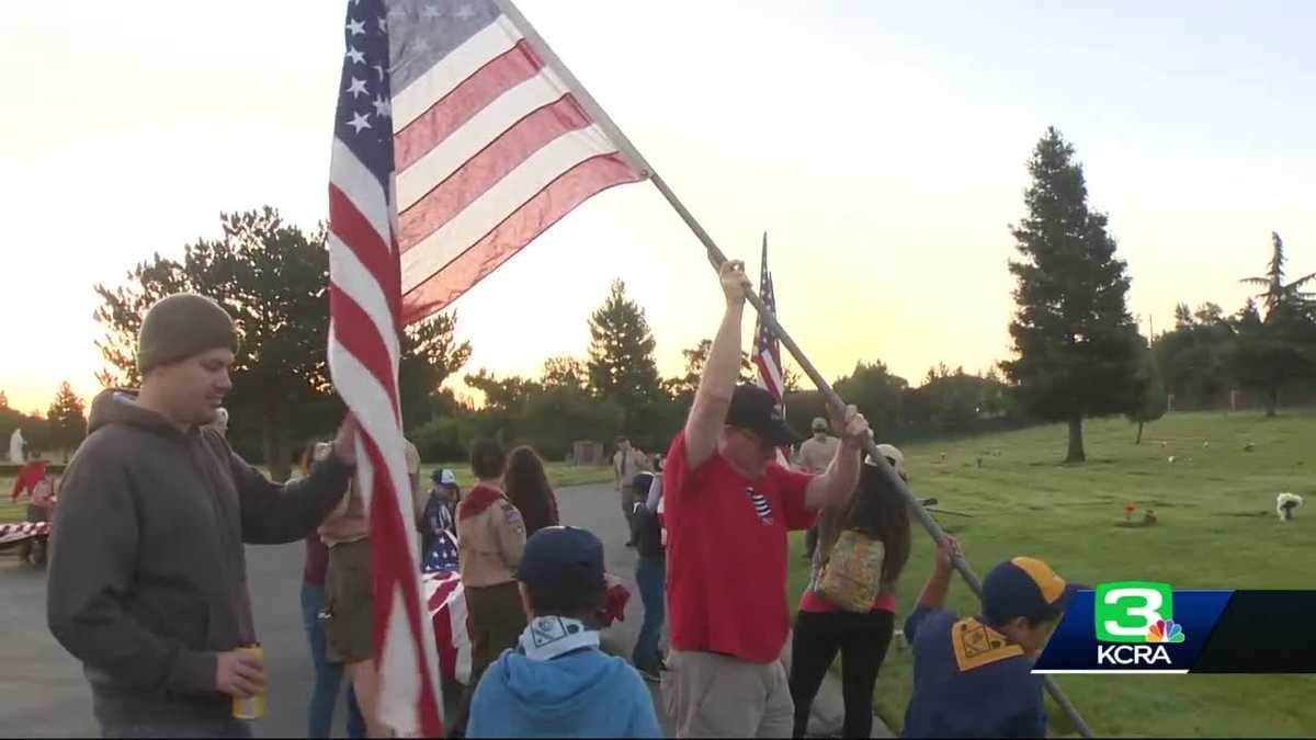 NorCal scouts lay flags ahead of Memorial Day event