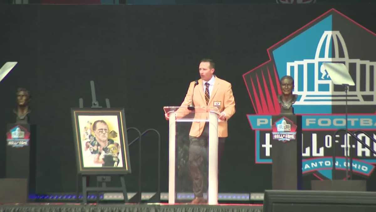 New Orleans Saints legend Drew Brees gives emotional speech at Hall of Fame enshrinement ceremony