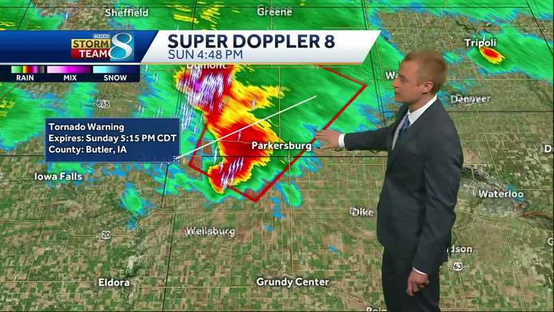 Iowa weather: Portion of northeast Iowa under tornado warning