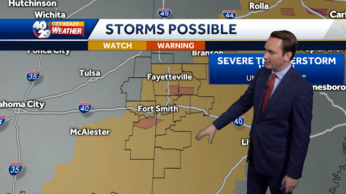 Tracking strong to severe storms possible Sunday night