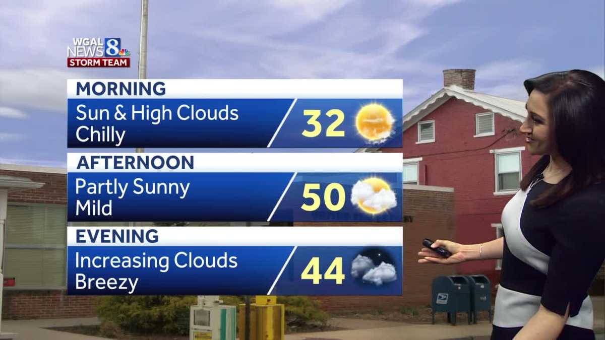 50 degrees today in central Pennsylvania; temps go higher Thursday