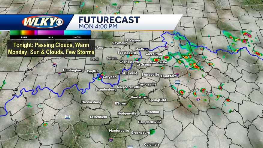Hot & humid with a few storms possible Monday