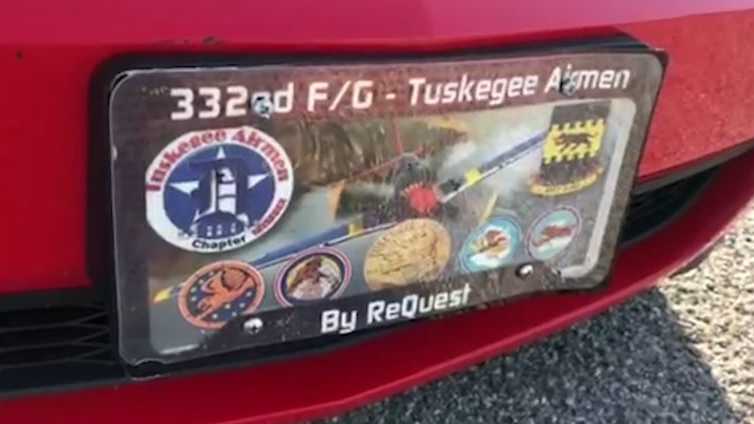 Car specially painted to honor the Tuskegee Airmen