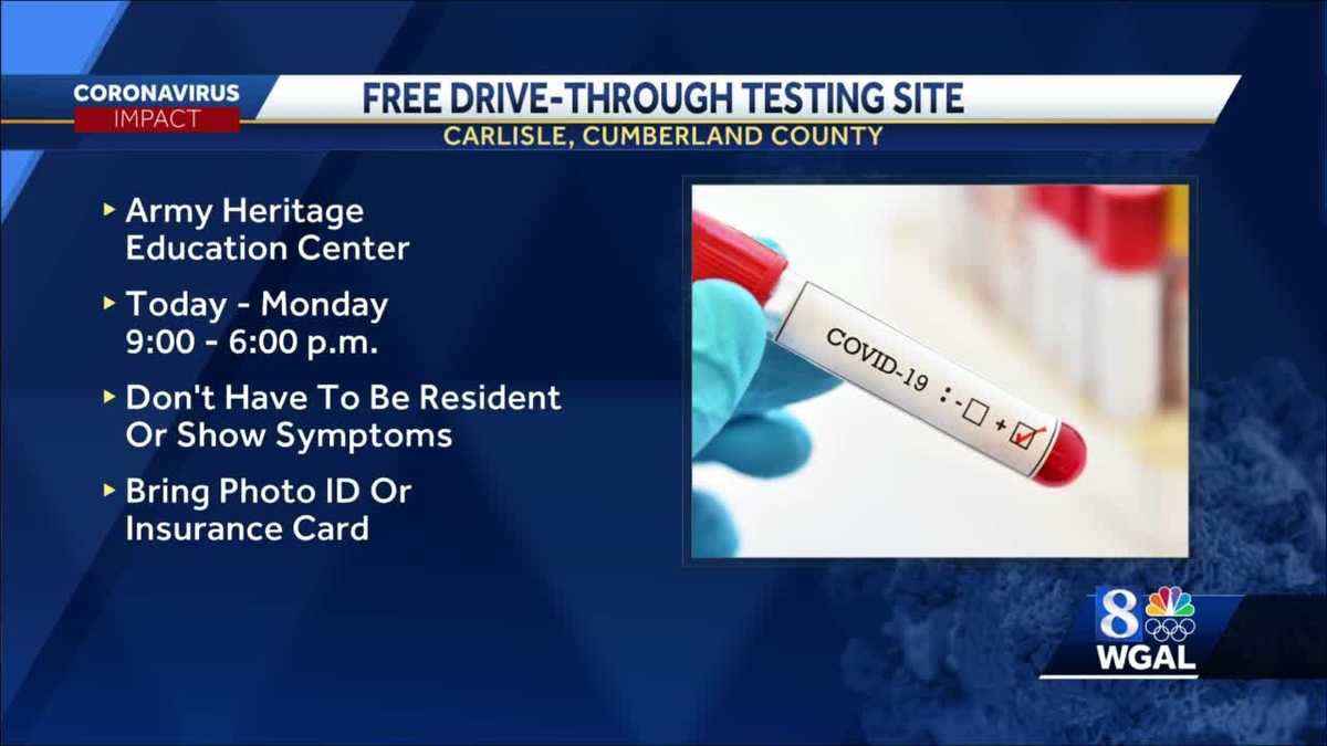 DRIVETHRU COVID19 testing site opens in Carlisle, Cumberland County