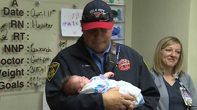 OKC firefighters reunited with newborn twins they helped save