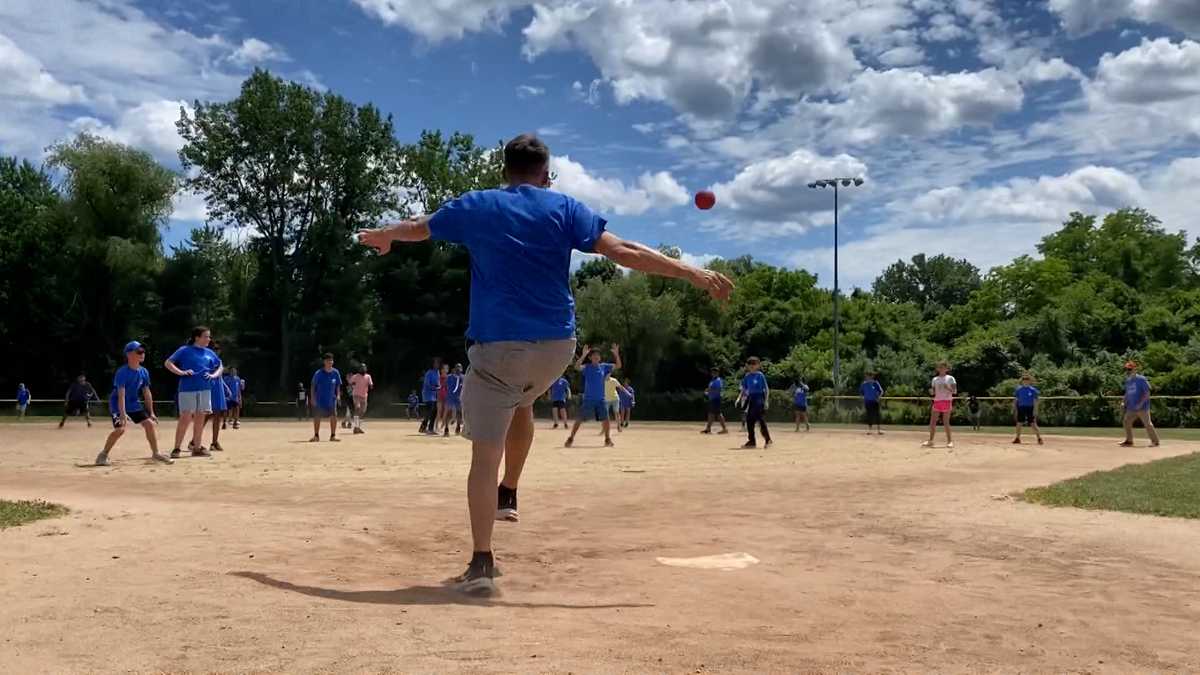 Kickball tradition returns at Massachusetts elementary school