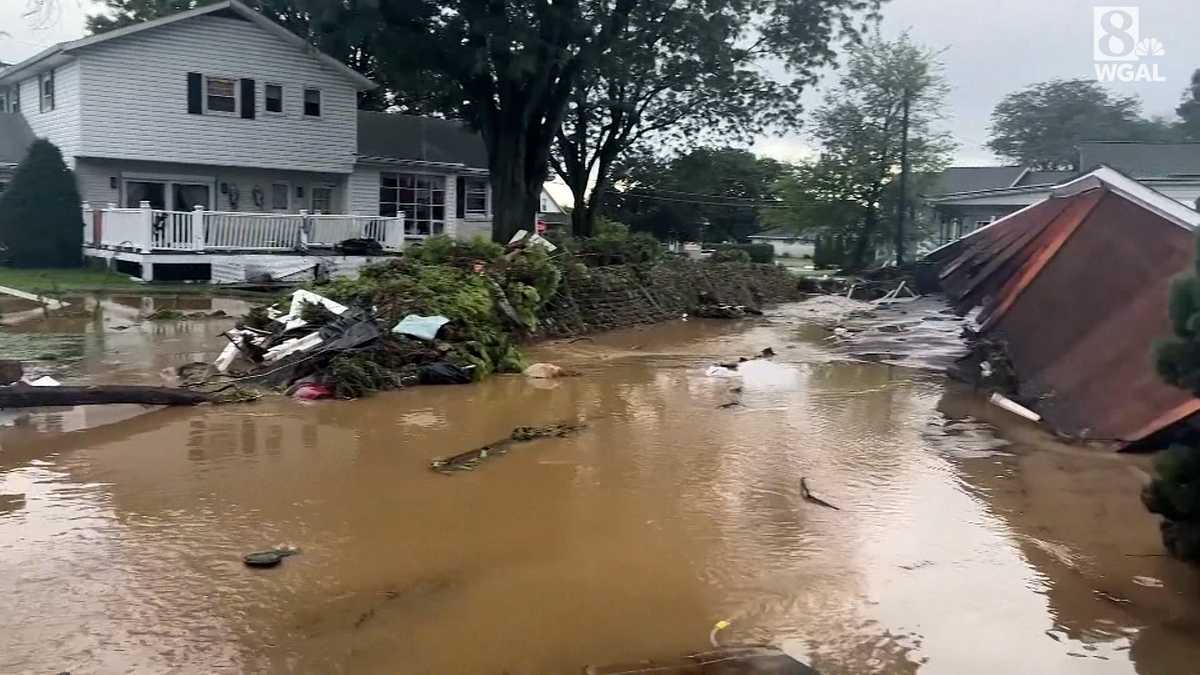 New video shows flood damage in Berks County, Pa.